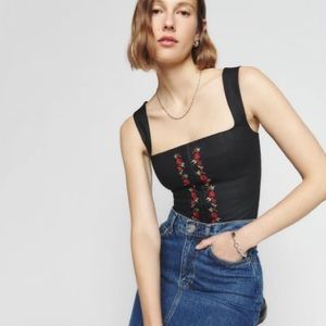 🌻Reformation Amara Linen Top-Black-2🌻